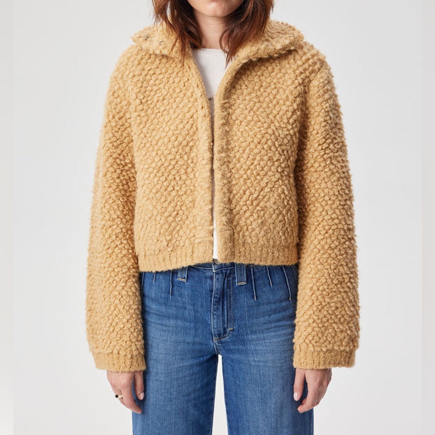 Amo Camel Textured Cardigan